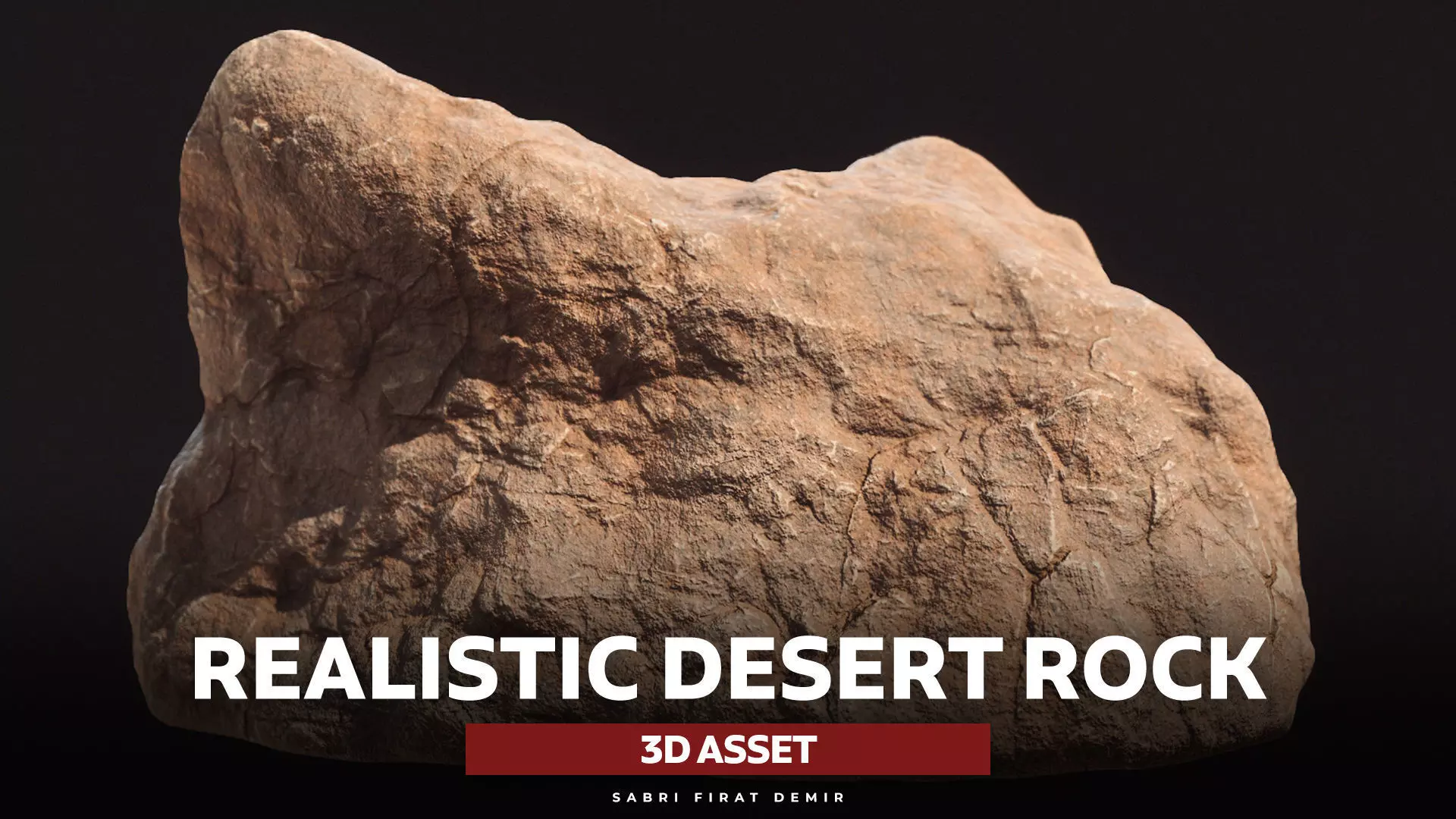 Realistic Desert Rock 3D Model - High-Quality Desert Rock Asset Low-poly 3D model_0