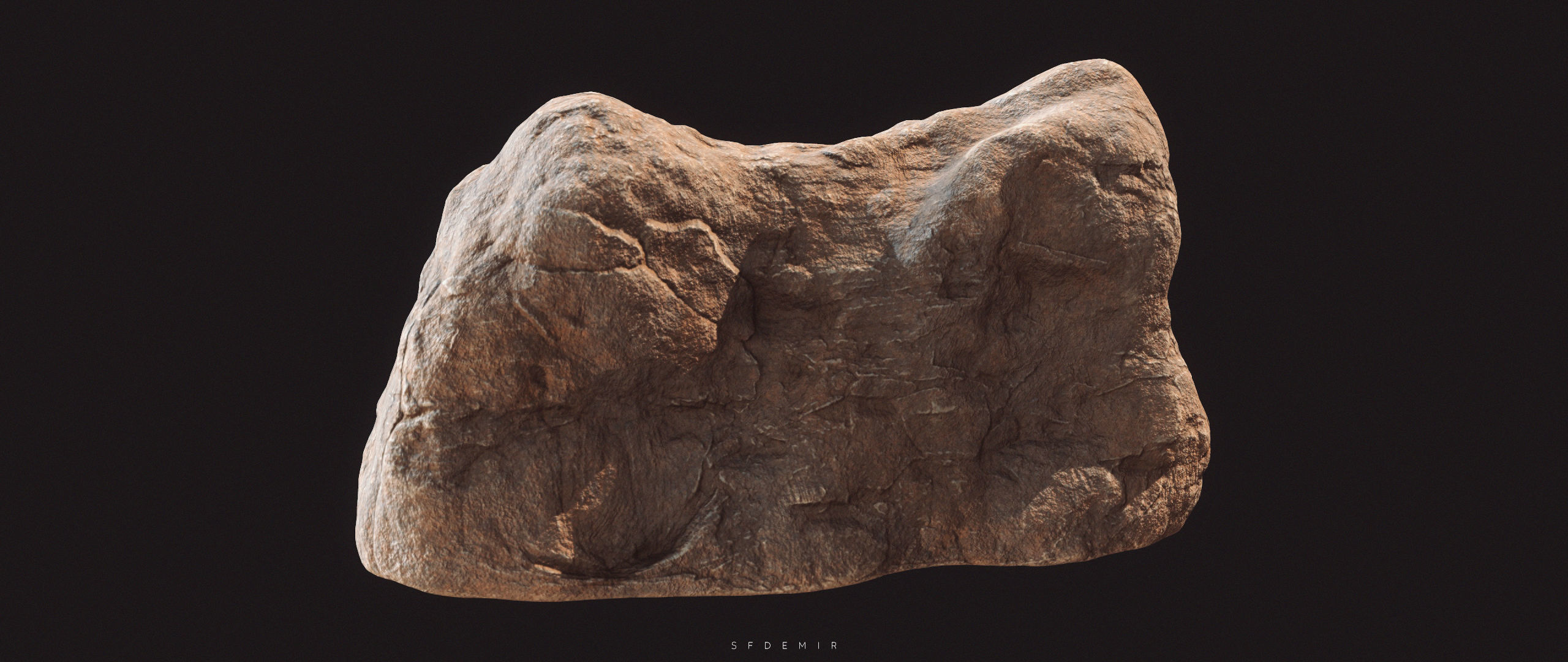 Realistic Desert Rock 3D Model - High-Quality Desert Rock Asset Low-poly 3D model_4