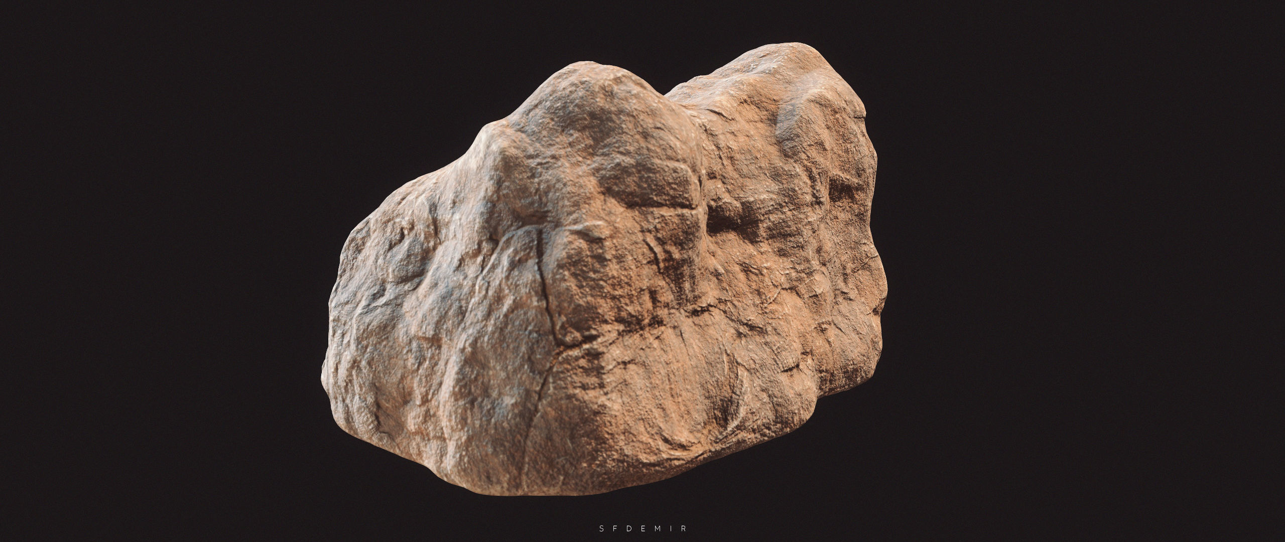 Realistic Desert Rock 3D Model - High-Quality Desert Rock Asset Low-poly 3D model_5