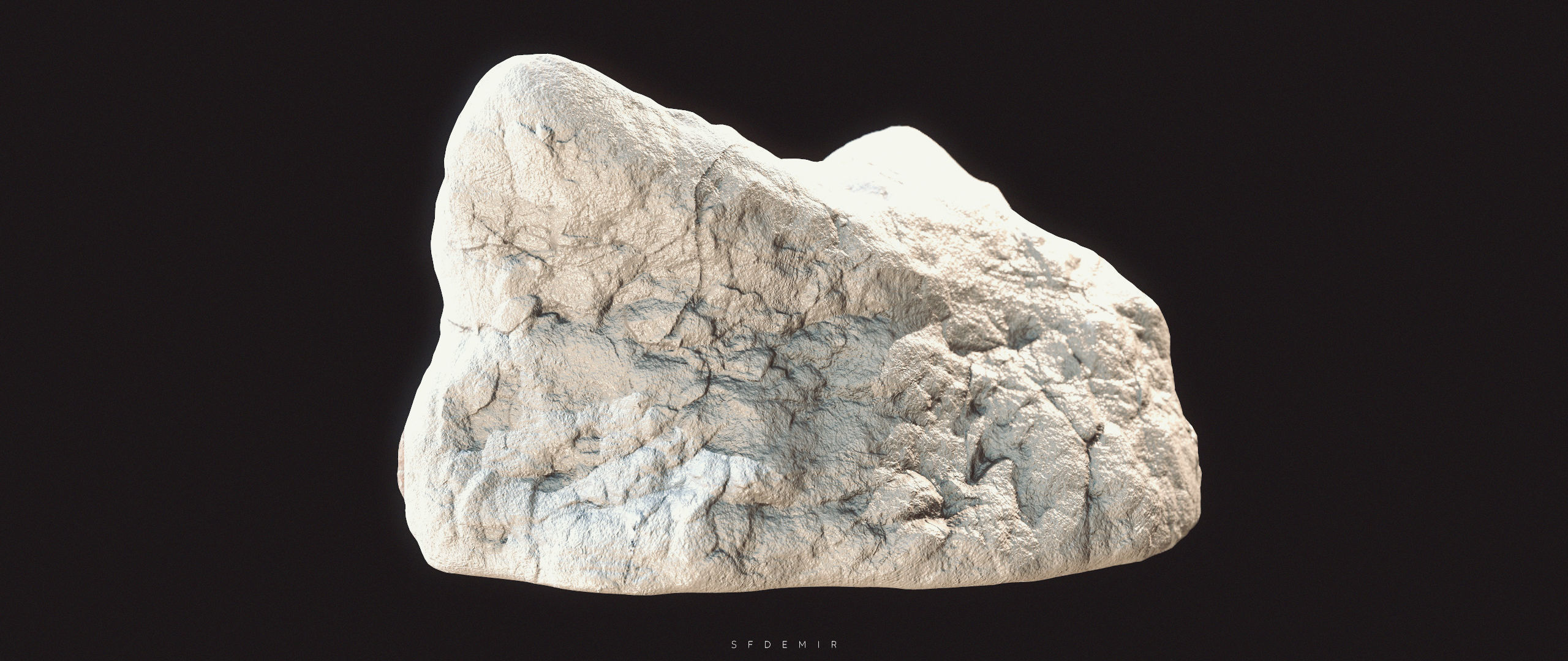 Realistic Desert Rock 3D Model - High-Quality Desert Rock Asset Low-poly 3D model_7