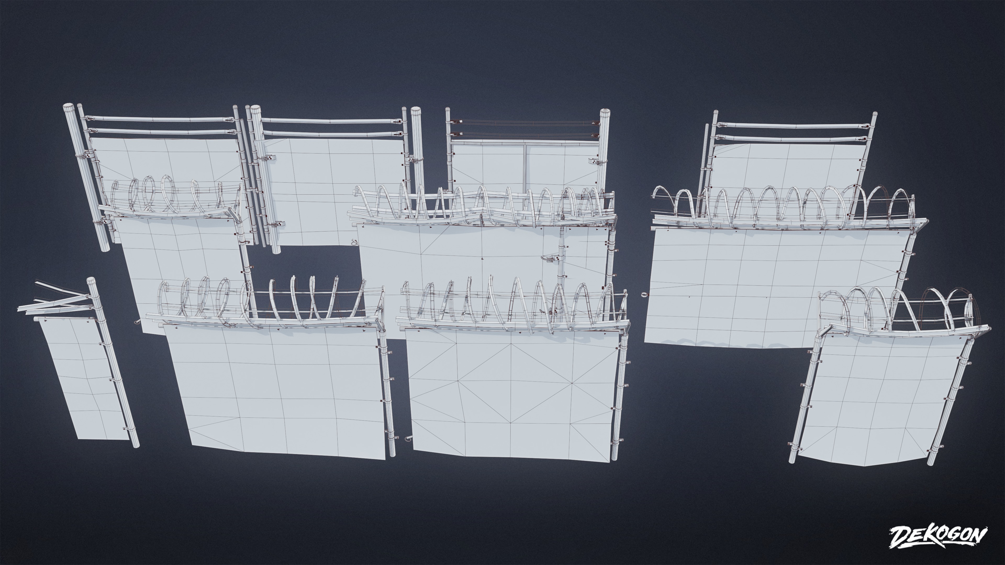 ROADSIDE - Metal Fence 02 - LOW POLY AND NANITE Low-poly 3D model_10