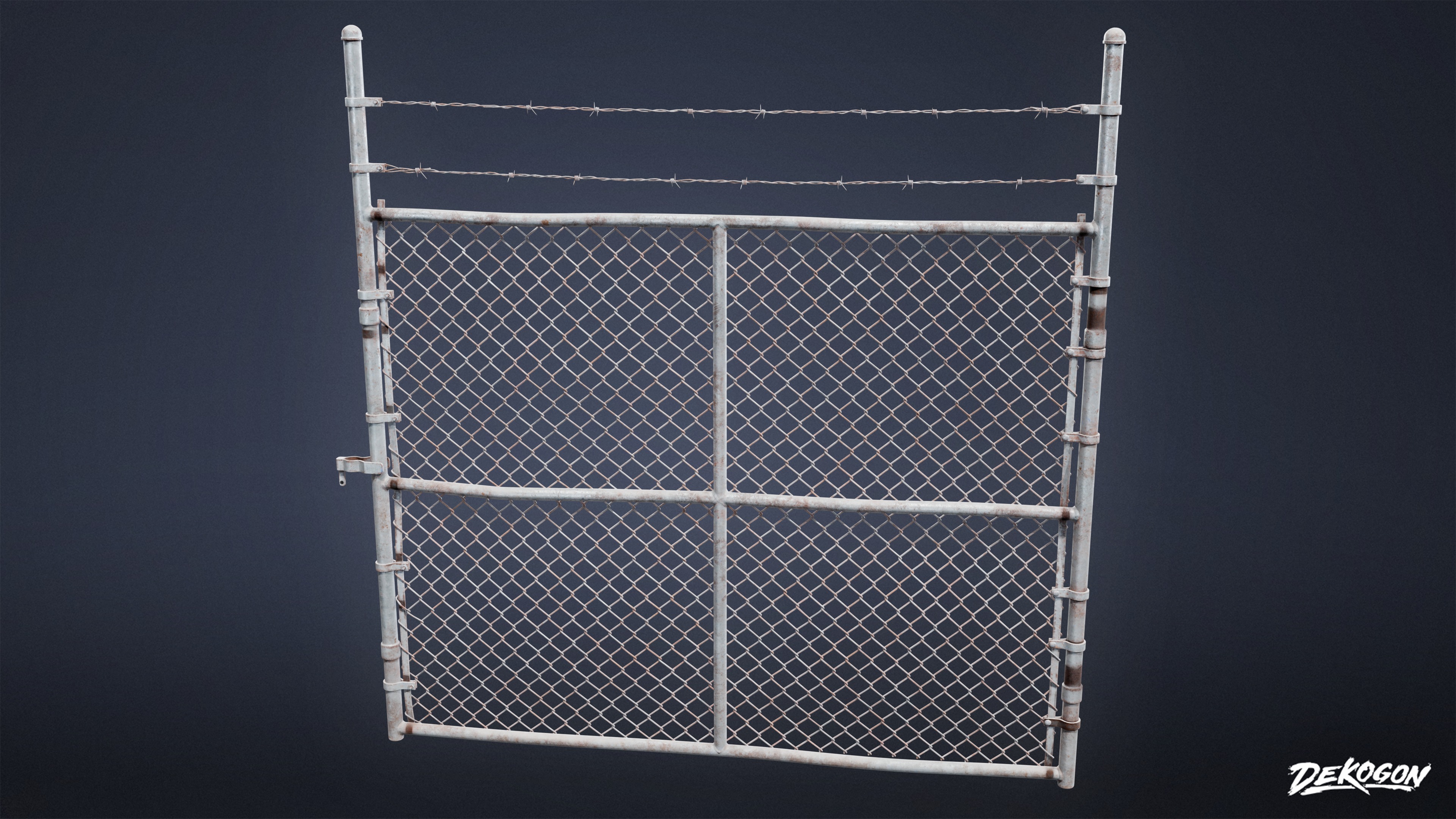 ROADSIDE - Metal Fence 02 - LOW POLY AND NANITE Low-poly 3D model_3