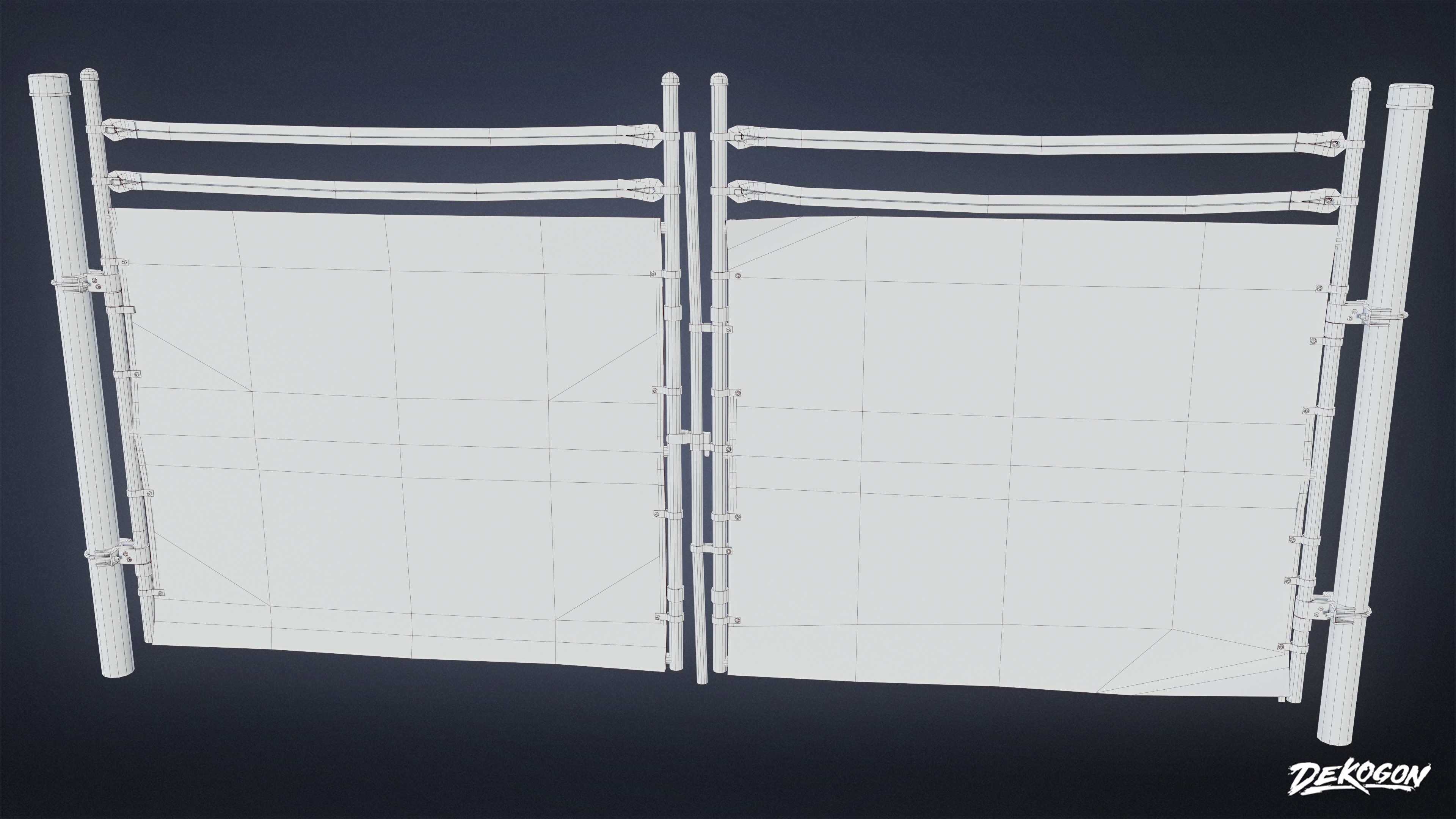 ROADSIDE - Metal Fence 02 - LOW POLY AND NANITE Low-poly 3D model_9