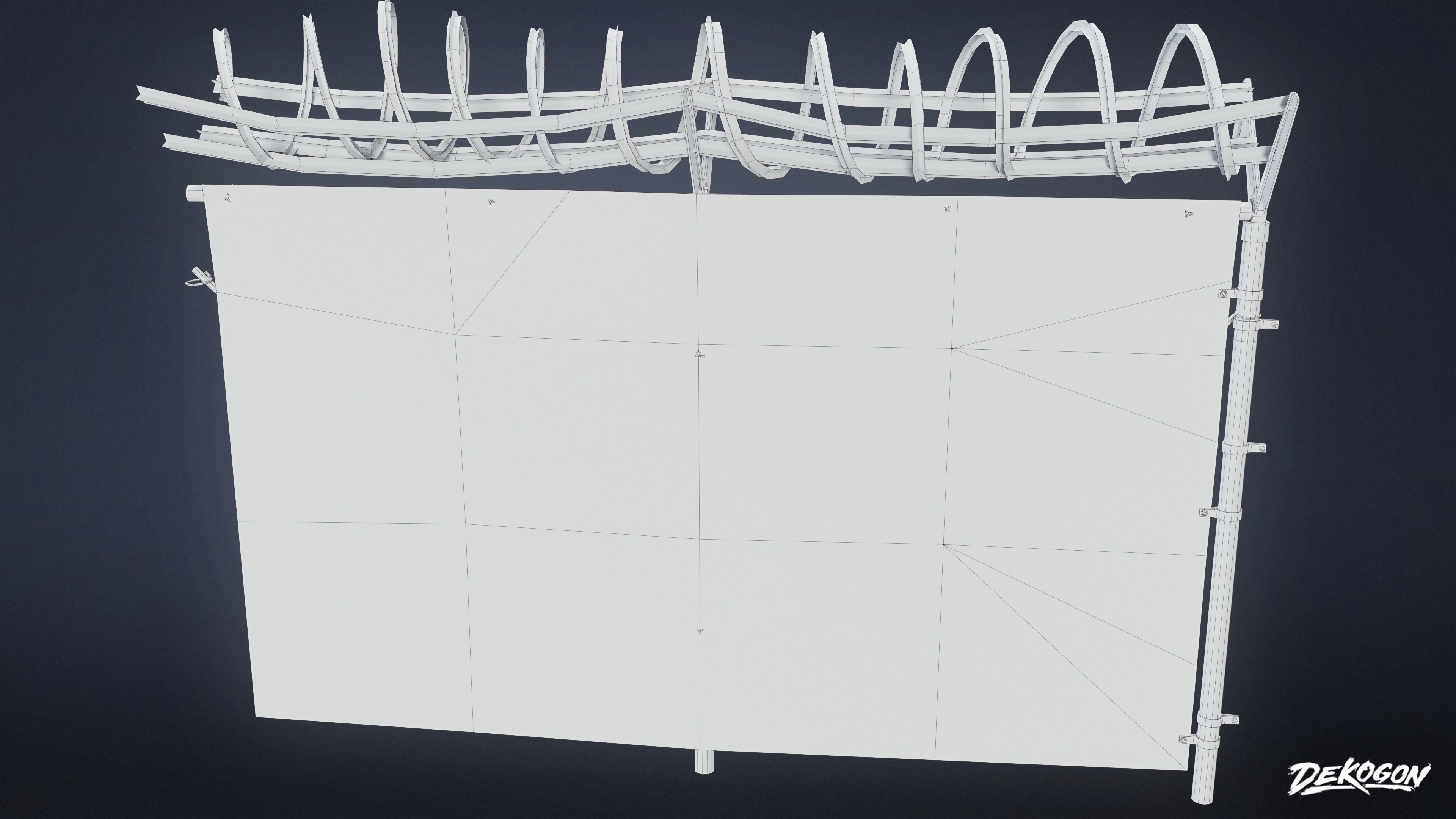 ROADSIDE - Metal Fence 02 - LOW POLY AND NANITE Low-poly 3D model_8