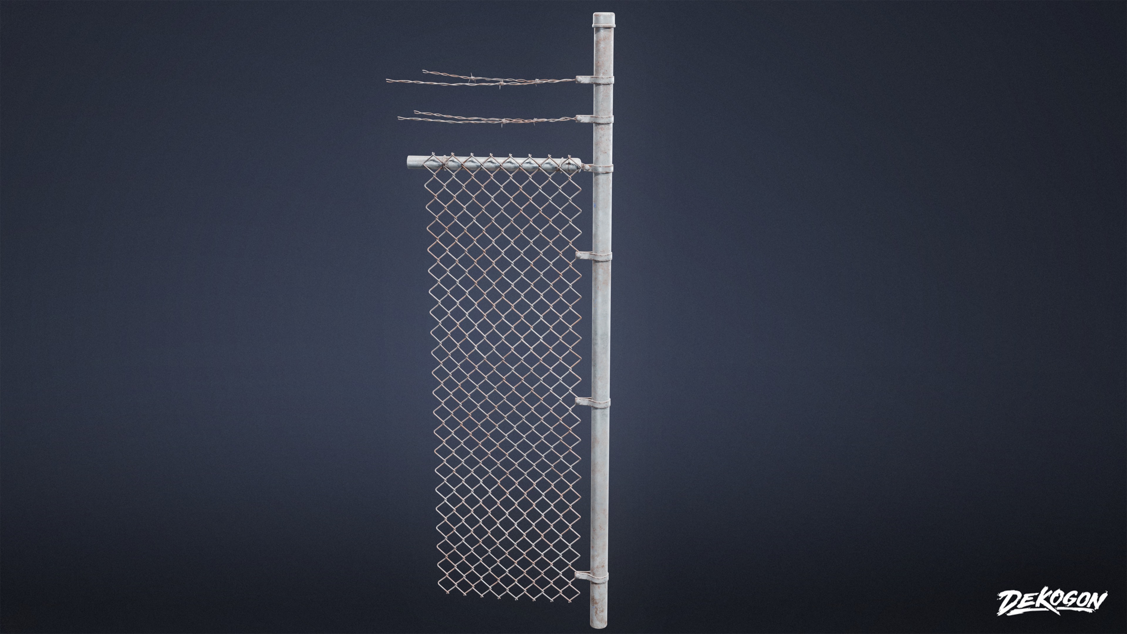 ROADSIDE - Metal Fence 02 - LOW POLY AND NANITE Low-poly 3D model_4