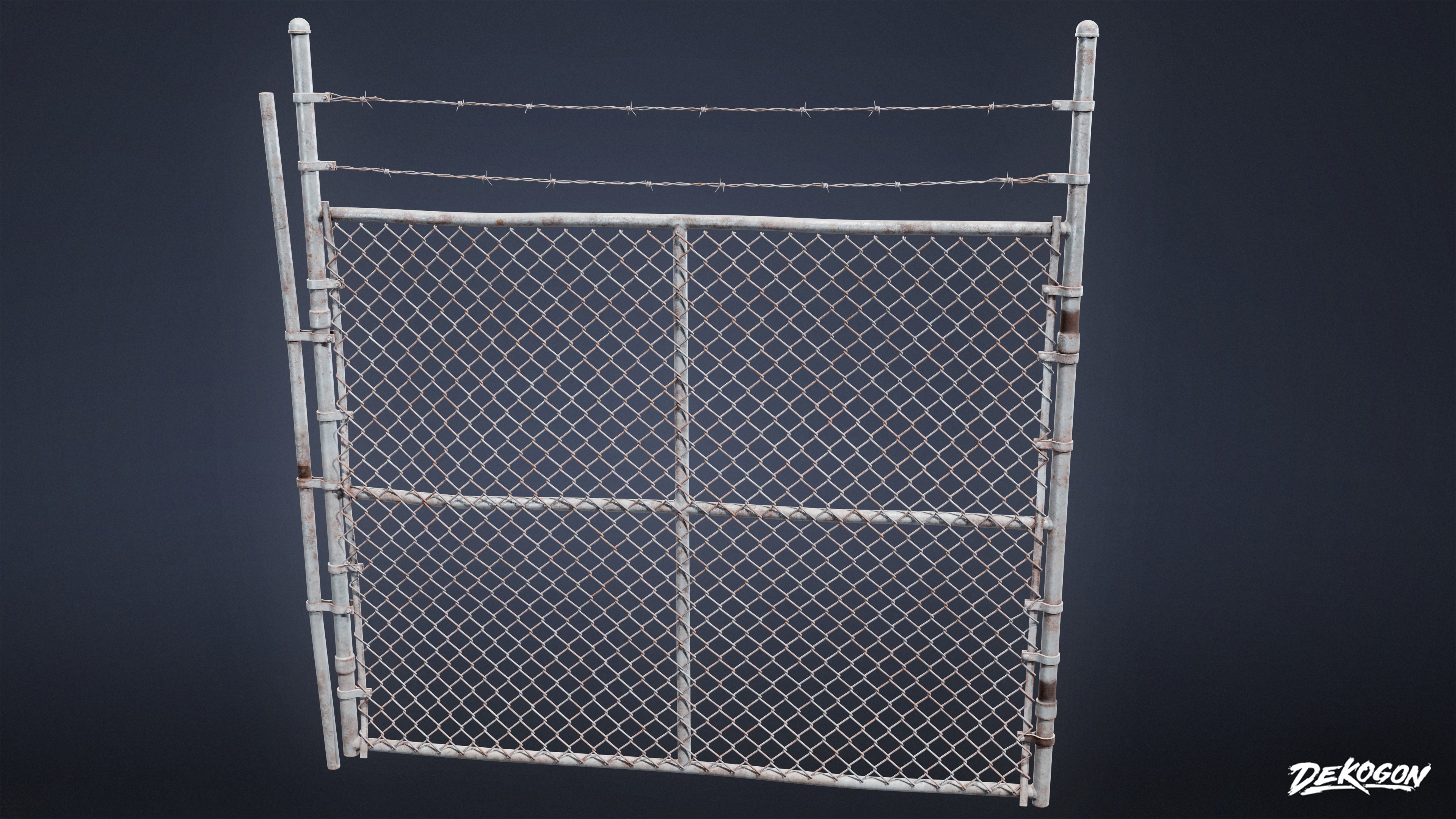 ROADSIDE - Metal Fence 02 - LOW POLY AND NANITE Low-poly 3D model_2