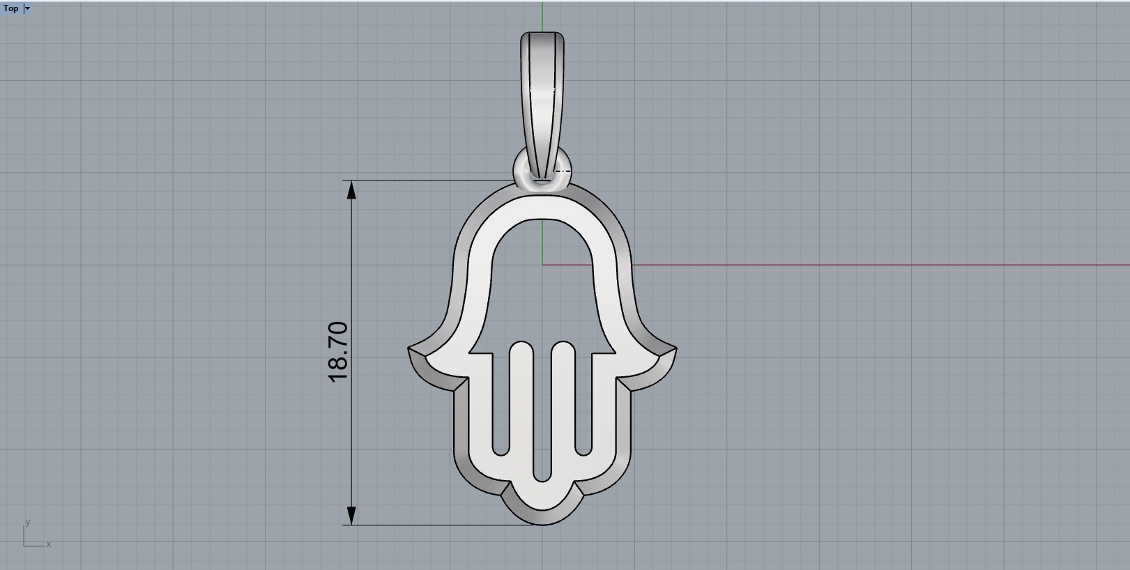 Hamsa pendant model 985 3D print model_6