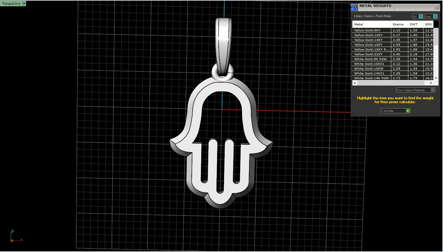 Hamsa pendant model 985 3D print model_5