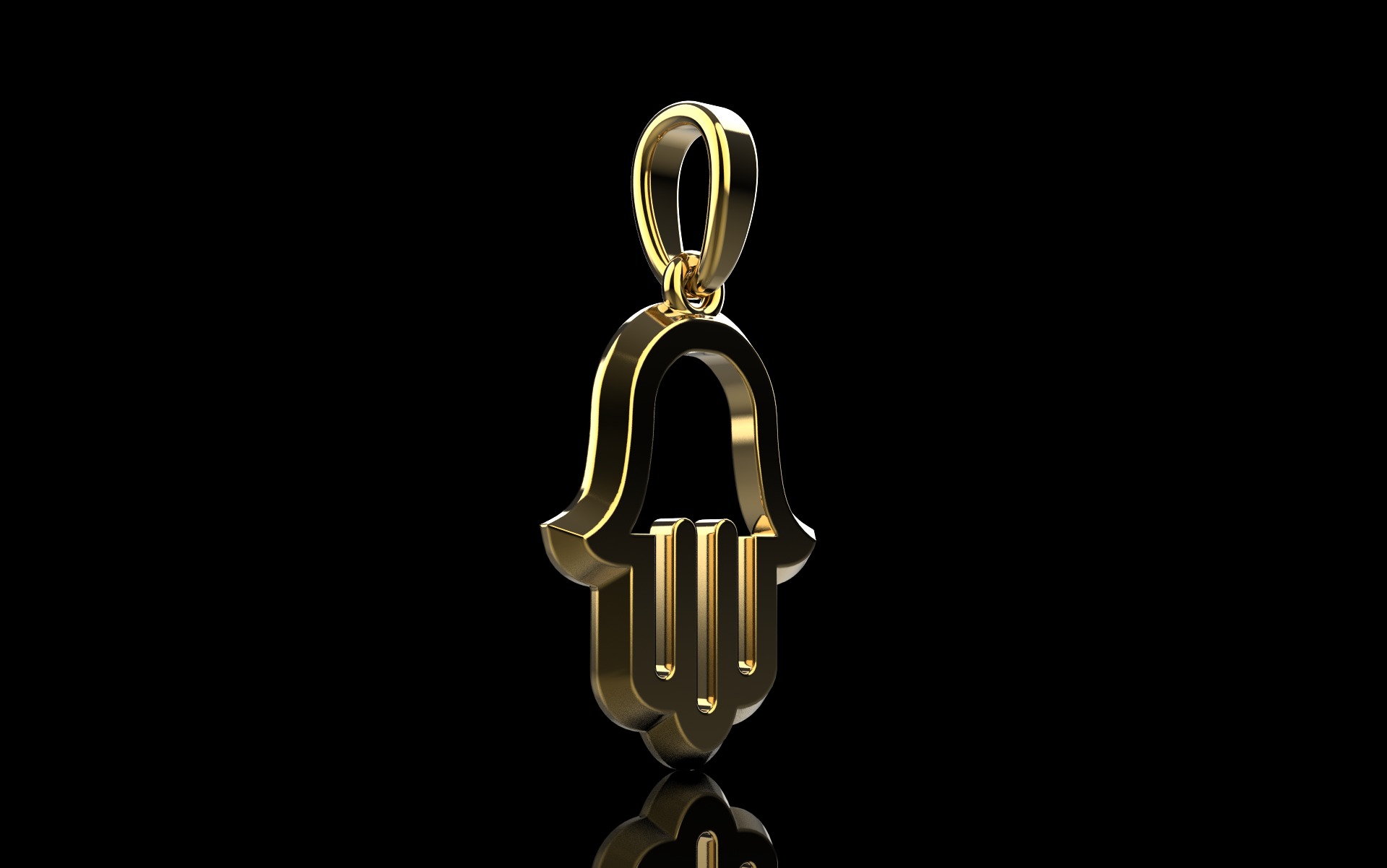 Hamsa pendant model 985 3D print model_24