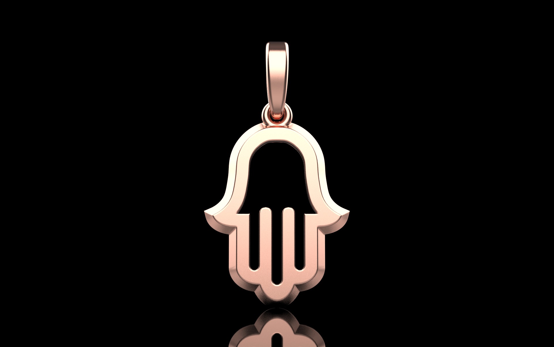 Hamsa pendant model 985 3D print model_27