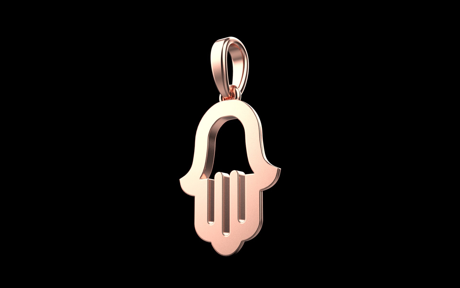 Hamsa pendant model 985 3D print model_34