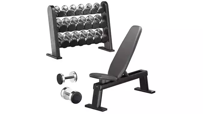 NOHrD Black DumbBells WeightBench Weight Rack 