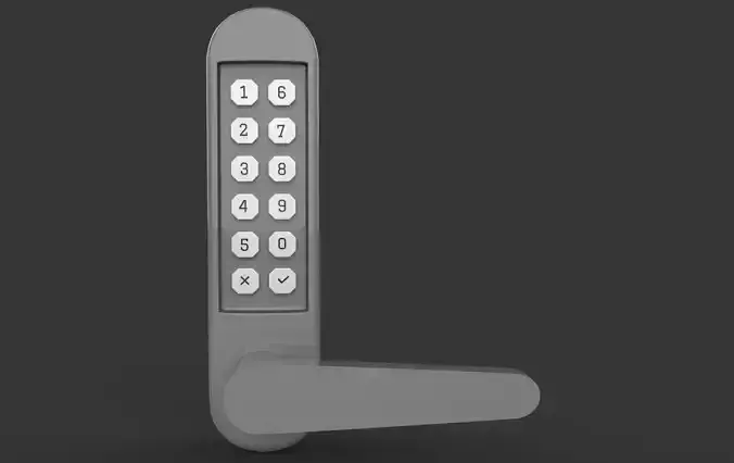 Door Handle with Combination Lock  3D model