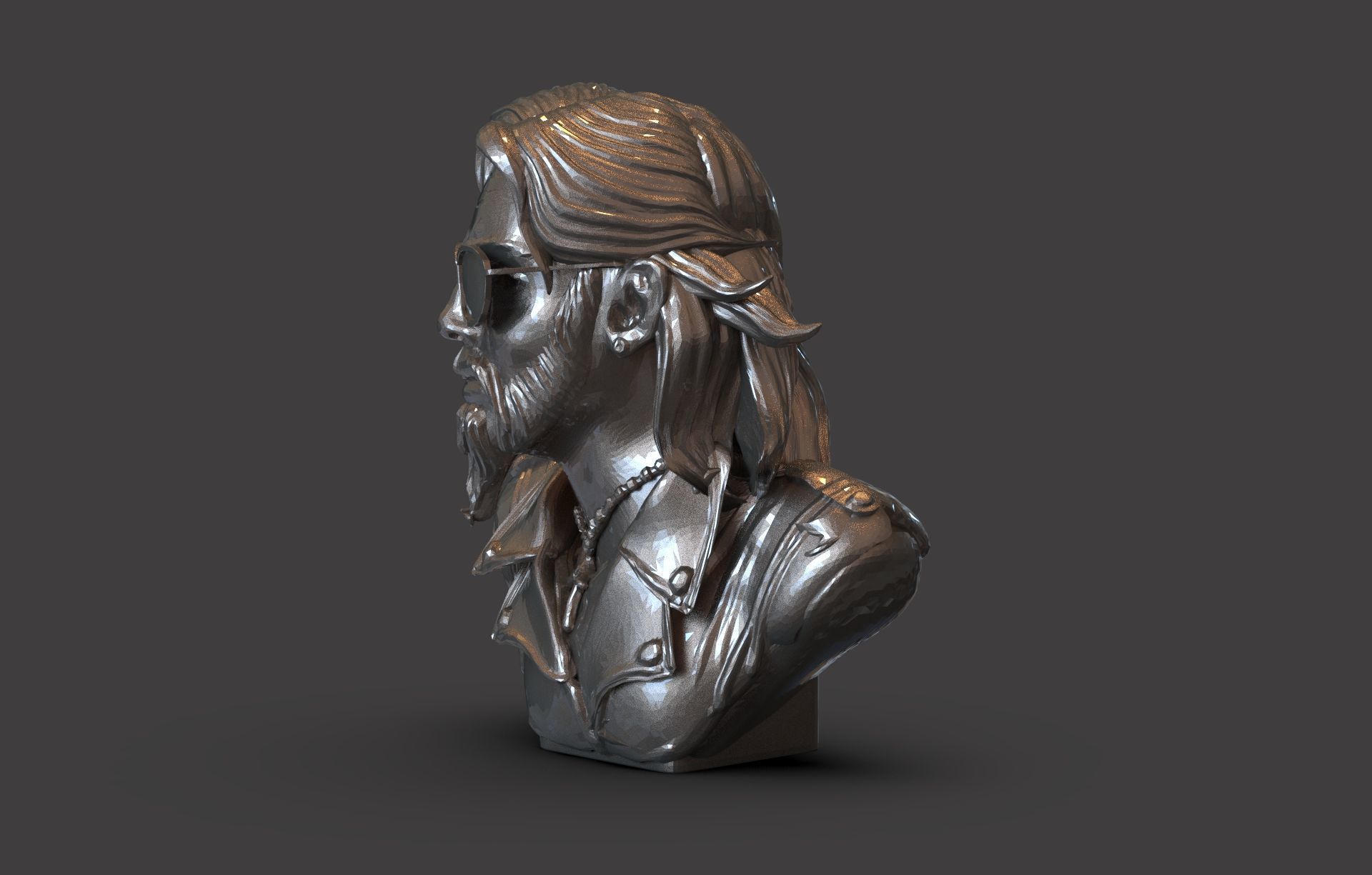Rockstar Bust 3D print model_4