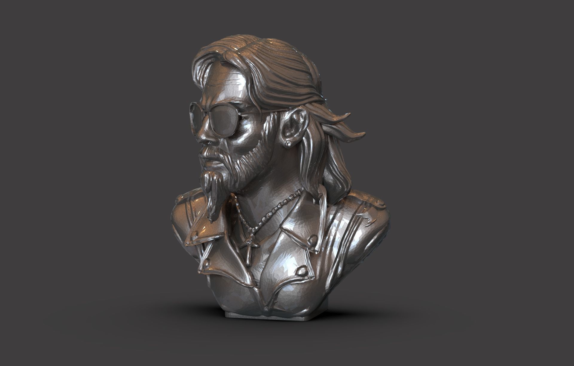 Rockstar Bust 3D print model_2