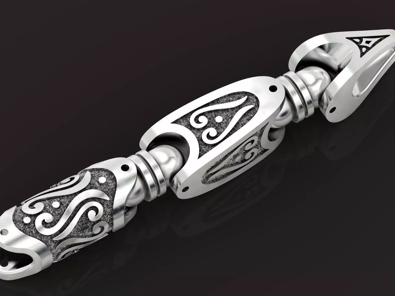 chain link bracelet with pattern enamel 1410 3D print model