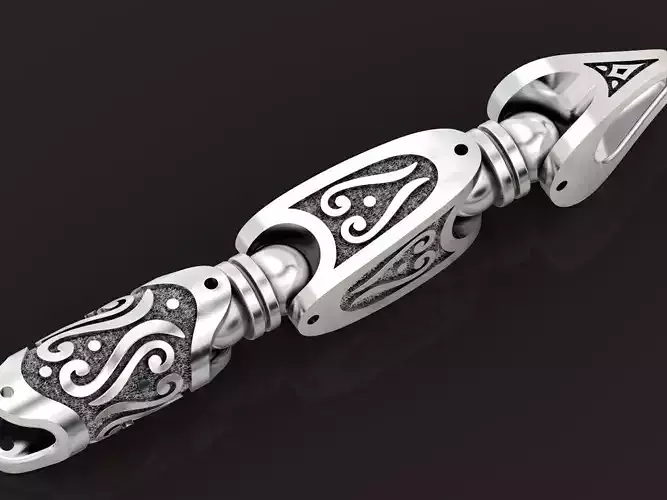 chain link bracelet with pattern enamel 1410