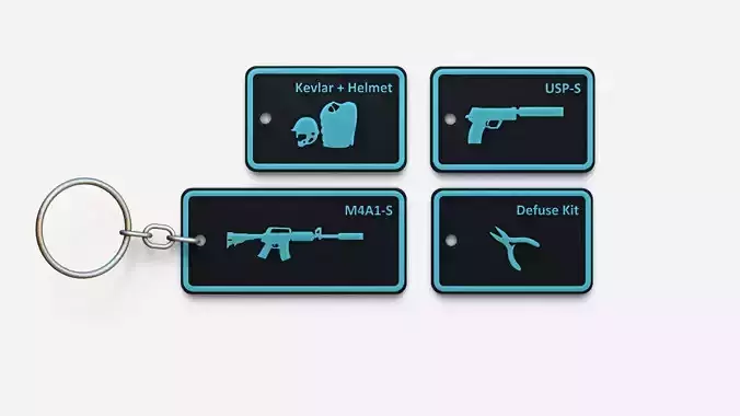 Counter Strike 2 - CT Loadout Kit Keychain Kit 3D print model