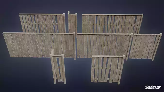 ROADSIDE - Modular Fence Set 01 - LOW POLY AND NANITE