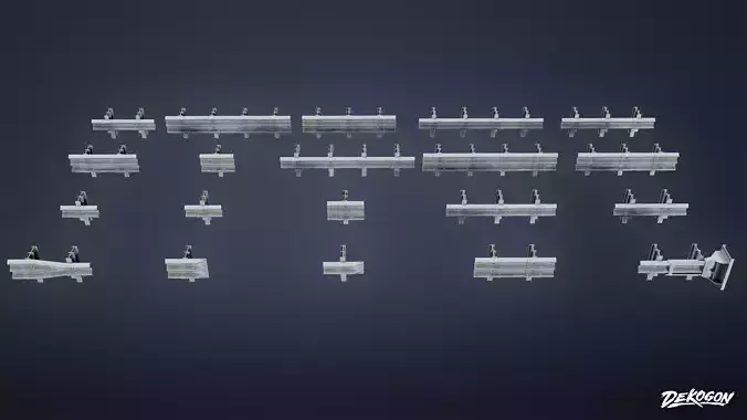 ROADSIDE - Road Railing 01 - LOW POLY AND NANITE