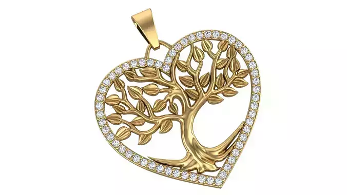 Tree of Life Heart Pendant-2