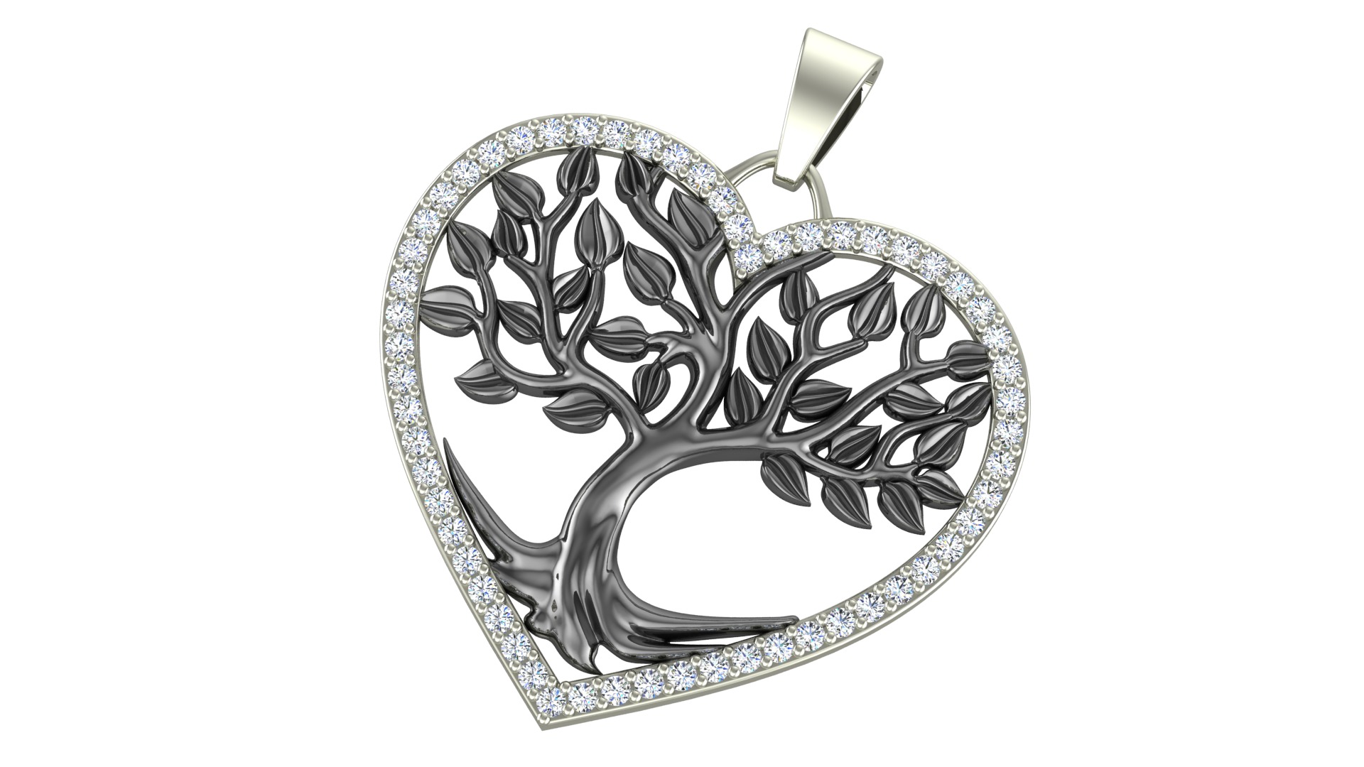 Tree of Life Heart Pendant-2 3D print model_4