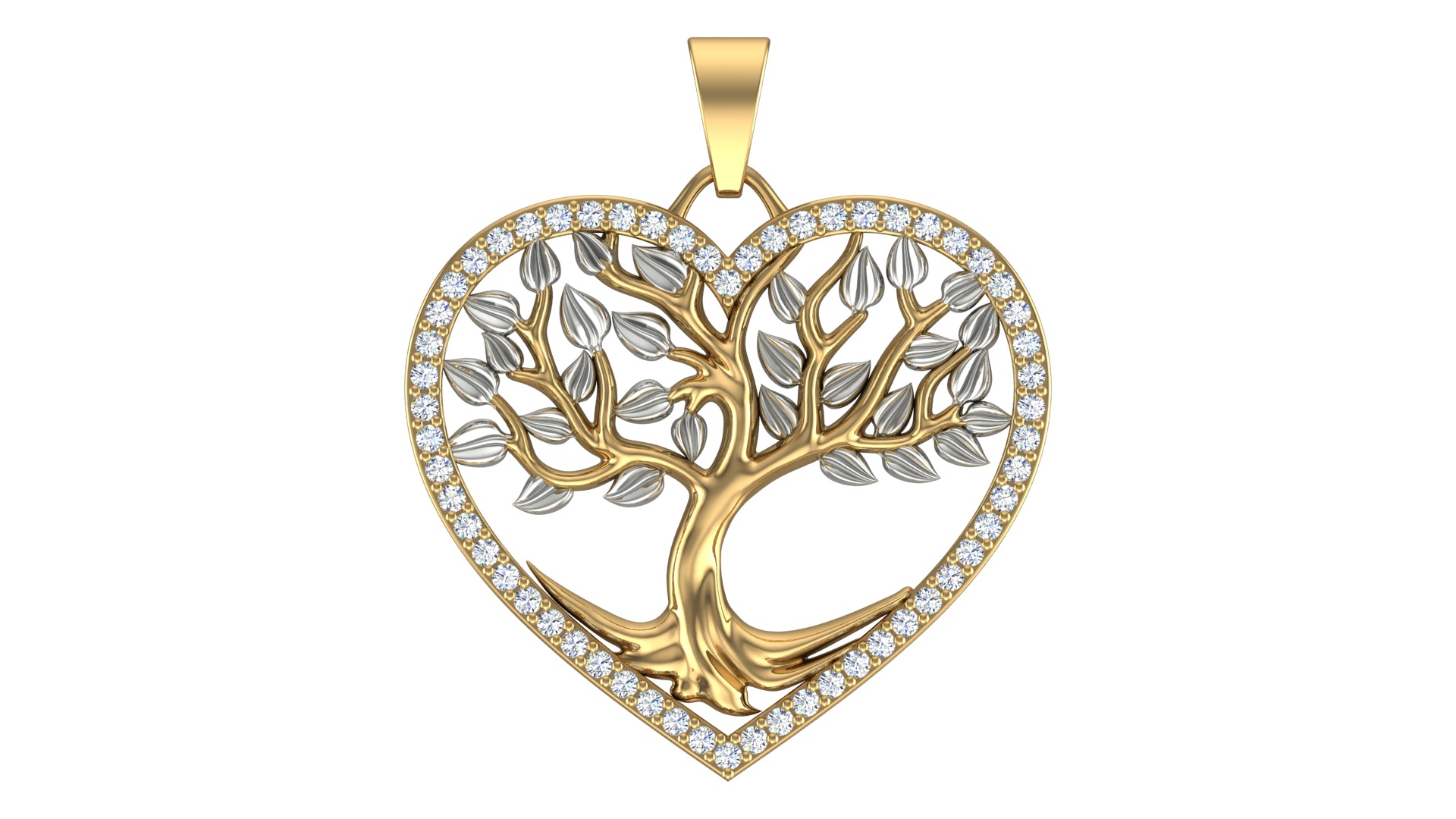 Tree of Life Heart Pendant-2 3D print model_2