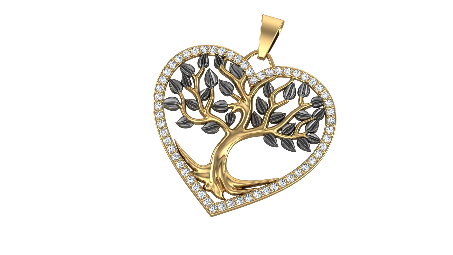 Tree of Life Heart Pendant-2 3D print model_3