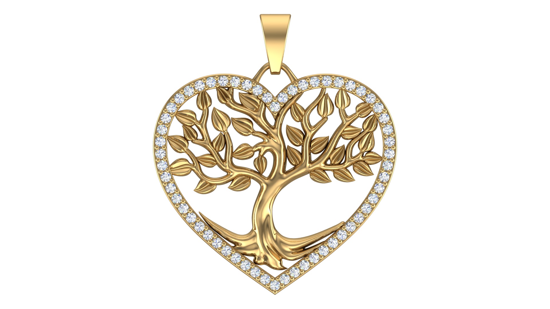 Tree of Life Heart Pendant-2 3D print model_1