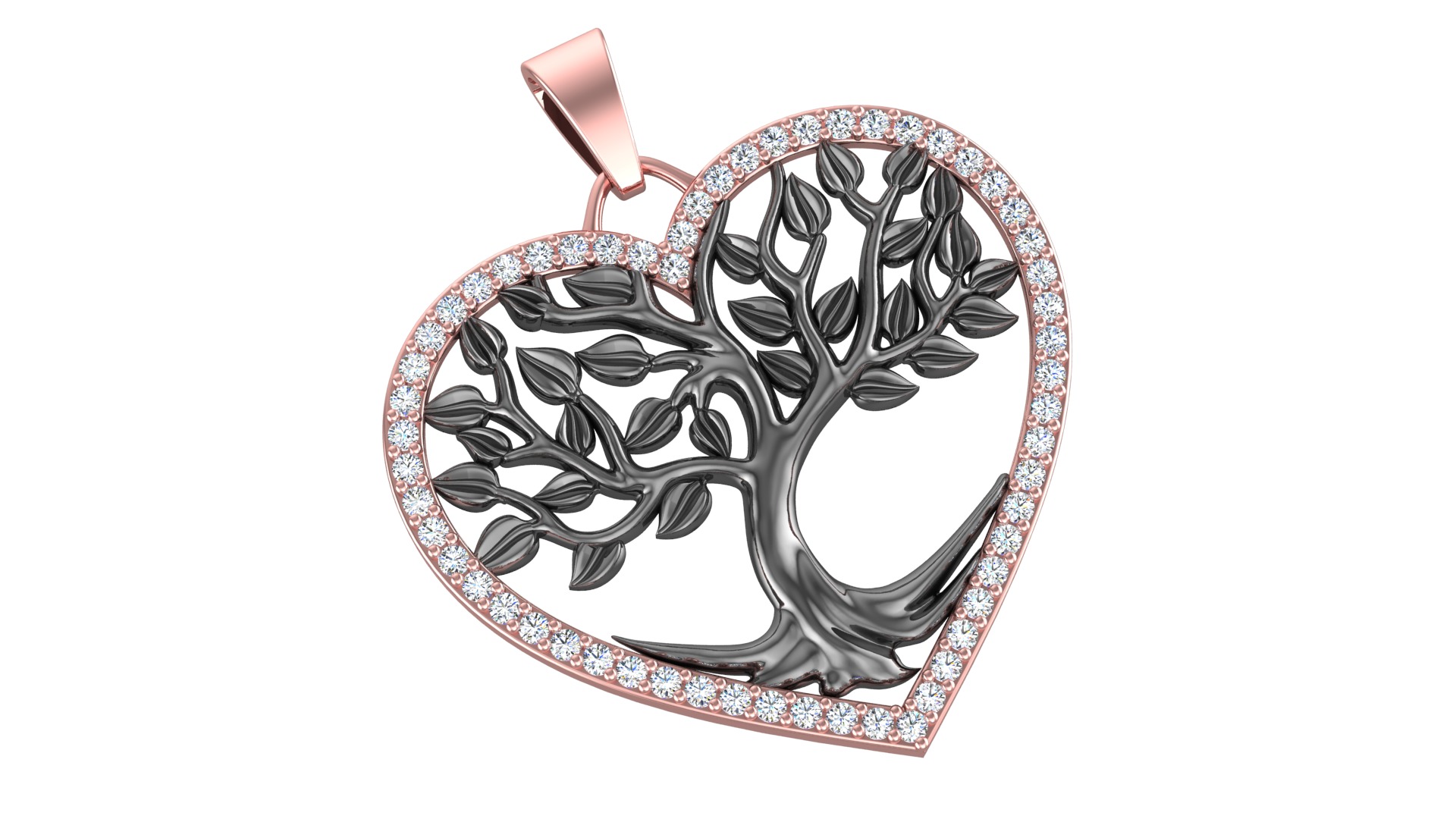 Tree of Life Heart Pendant-2 3D print model_5