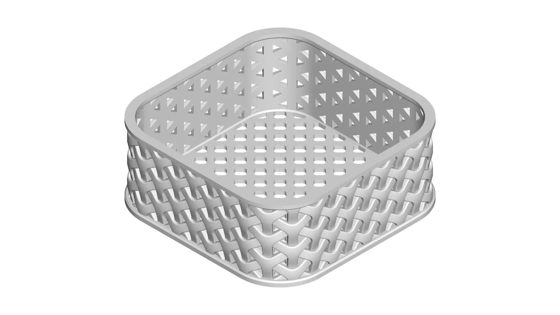 Wicker basket 3D print model_0