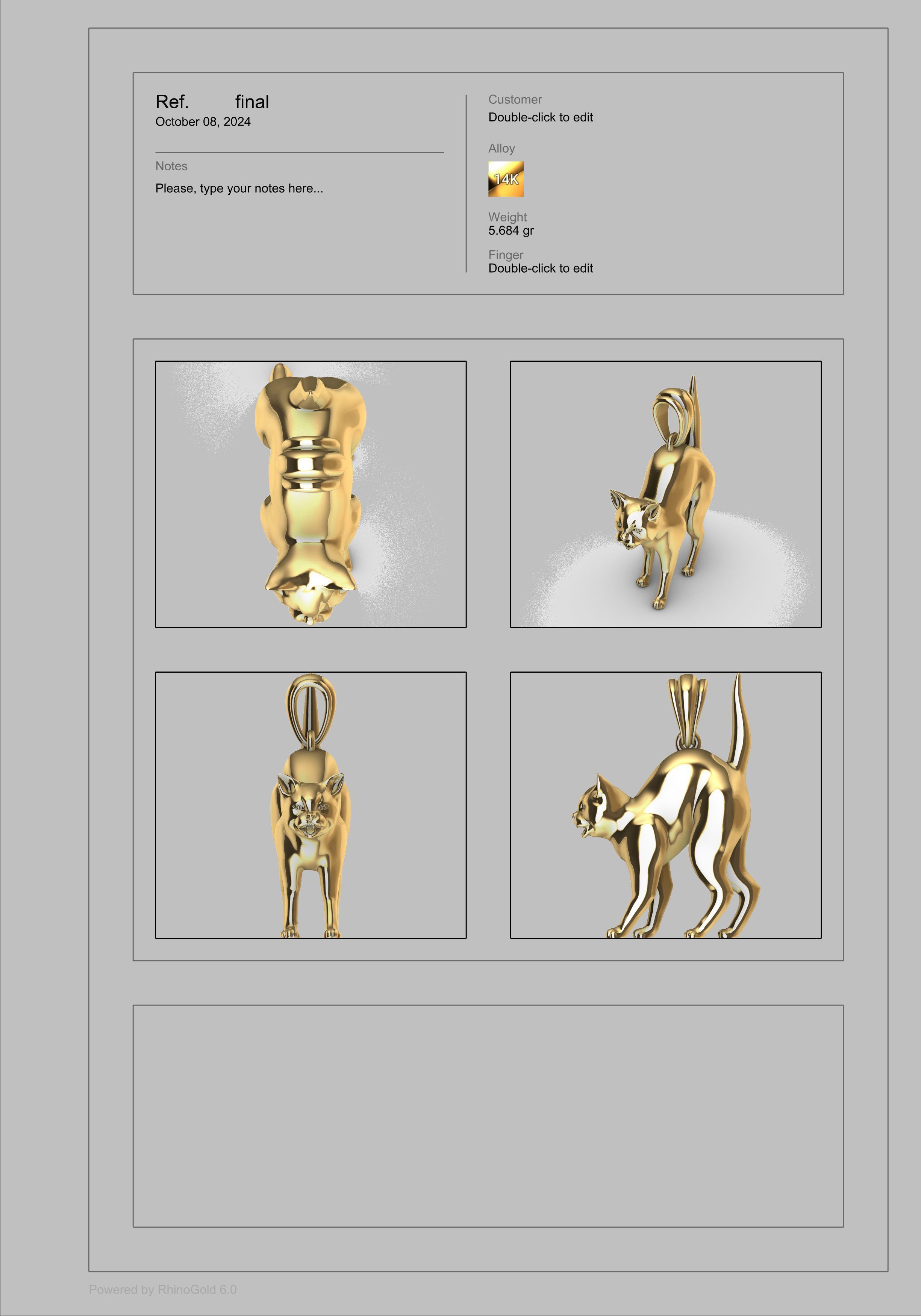 Cat Pendant 3D print model_29