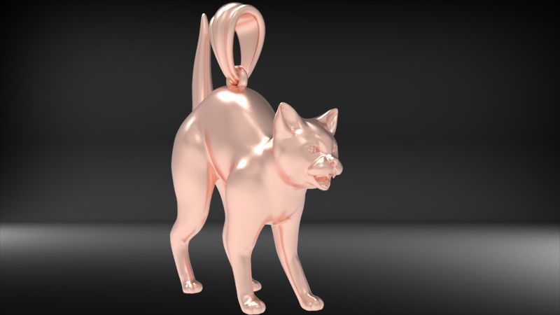 Cat Pendant 3D print model_8