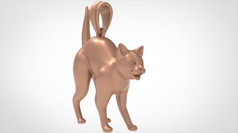 Cat Pendant 3D print model_10