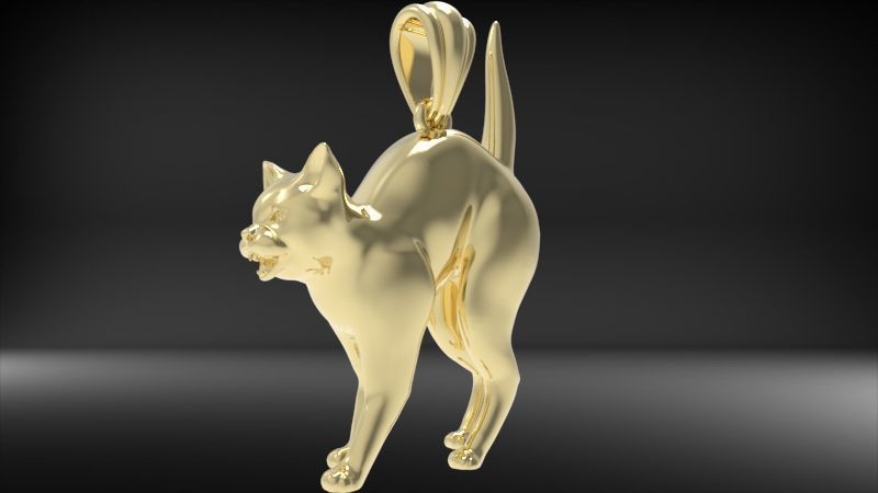 Cat Pendant 3D print model_17