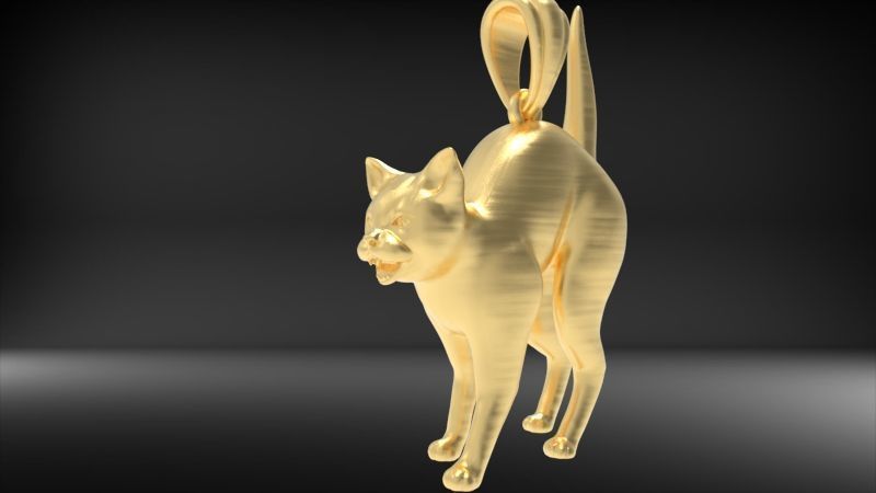 Cat Pendant 3D print model_23