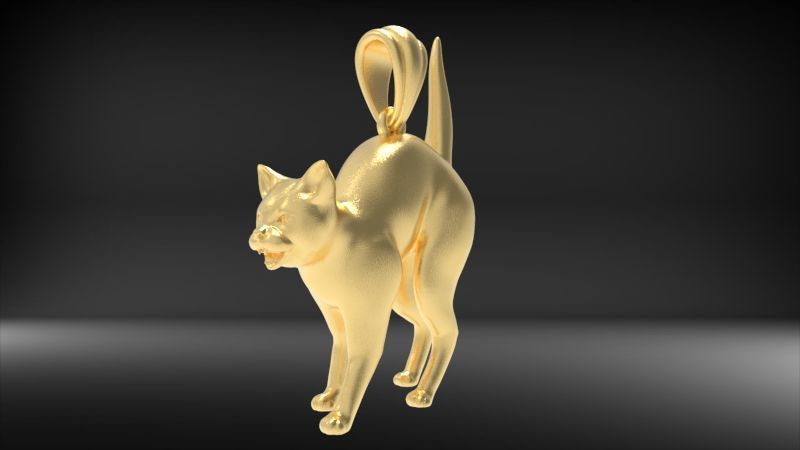 Cat Pendant 3D print model_18