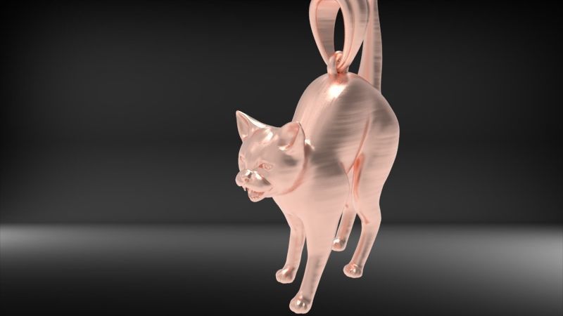 Cat Pendant 3D print model_28