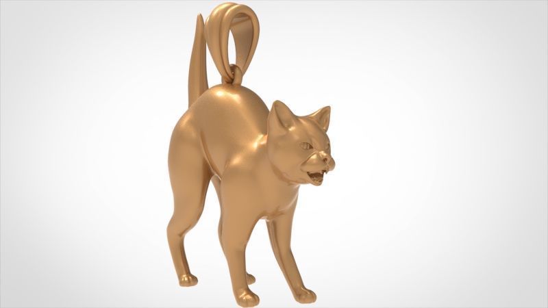 Cat Pendant 3D print model_14