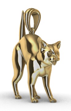 Cat Pendant 3D print model_4