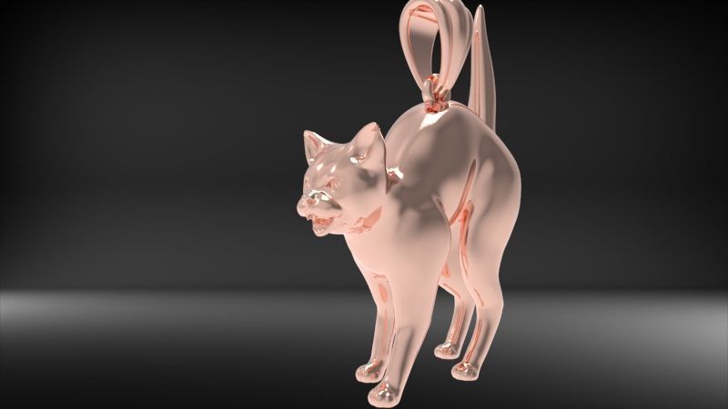 Cat Pendant 3D print model_25