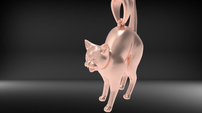 Cat Pendant 3D print model_27