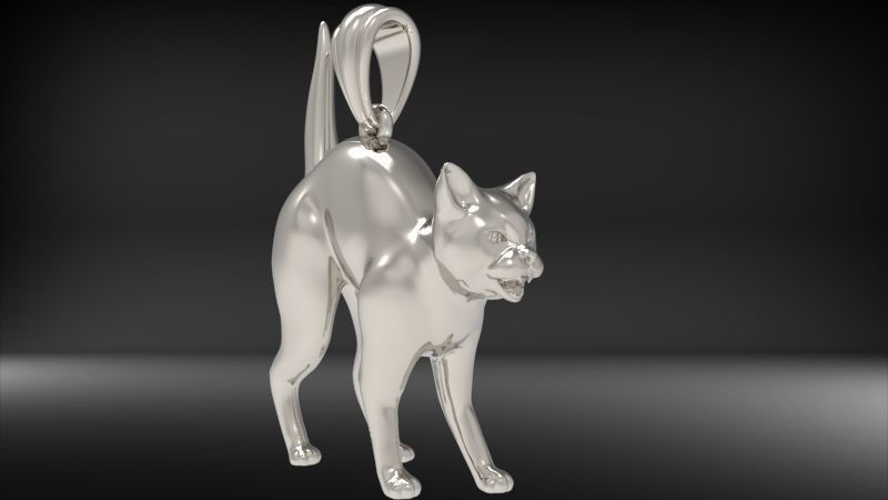 Cat Pendant 3D print model_15