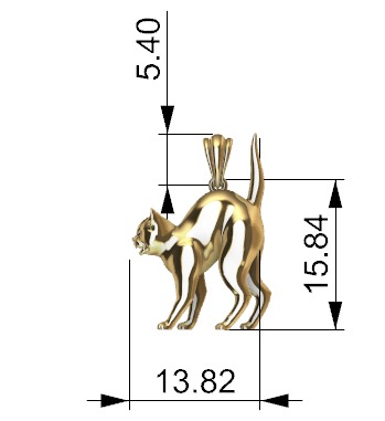 Cat Pendant 3D print model_21