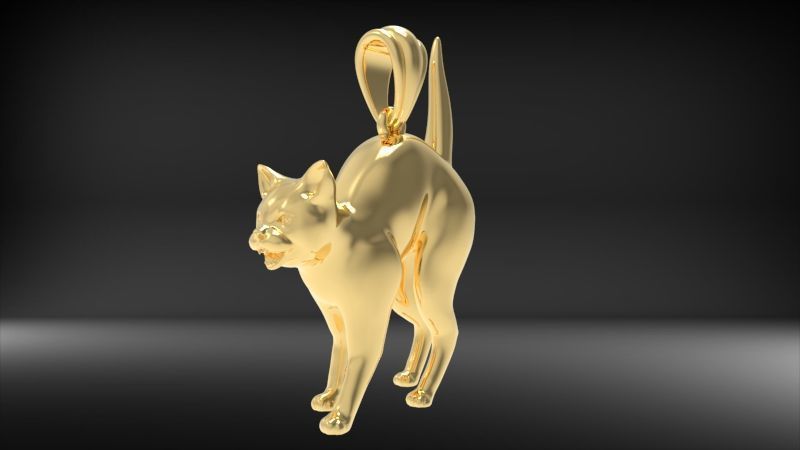 Cat Pendant 3D print model_22
