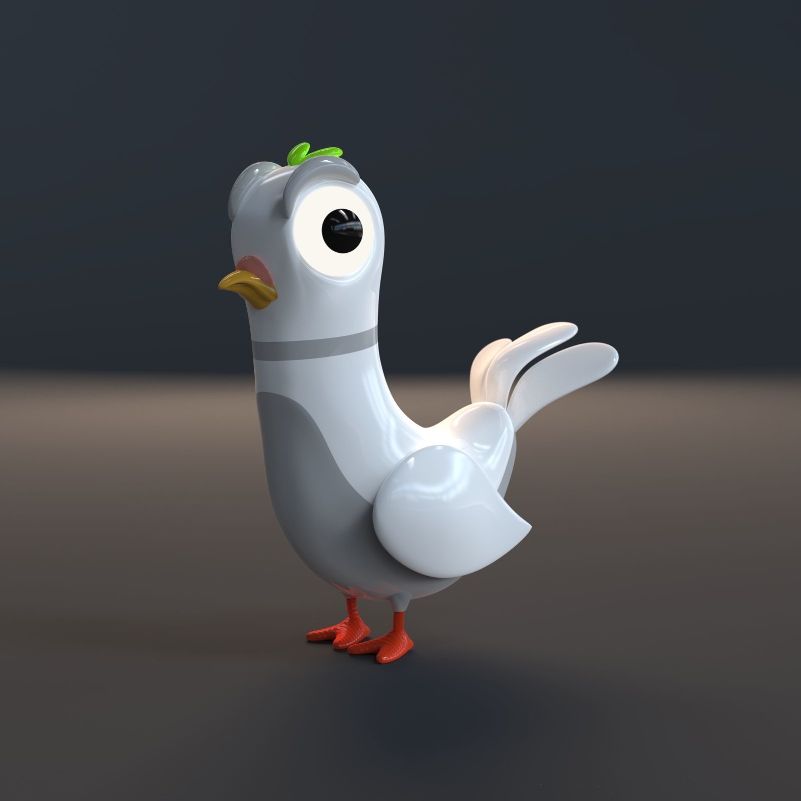 Cartoon Pigeon 3D model_1