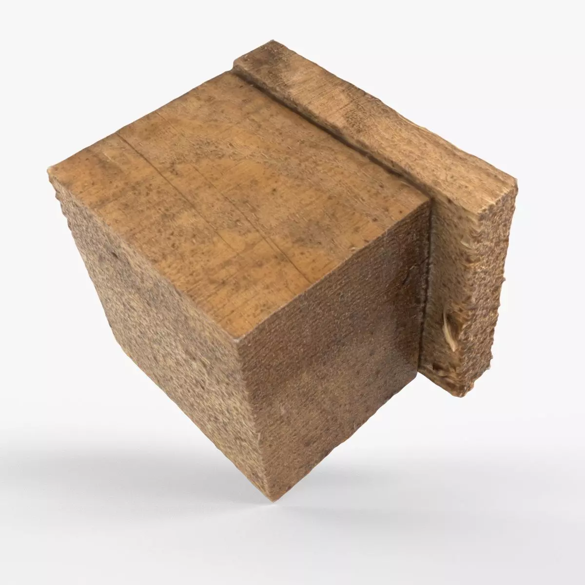 Photorealistic 3D scan of wooden beam Low-poly 3D model