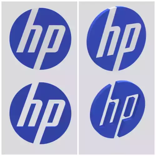 HP logo 3D model