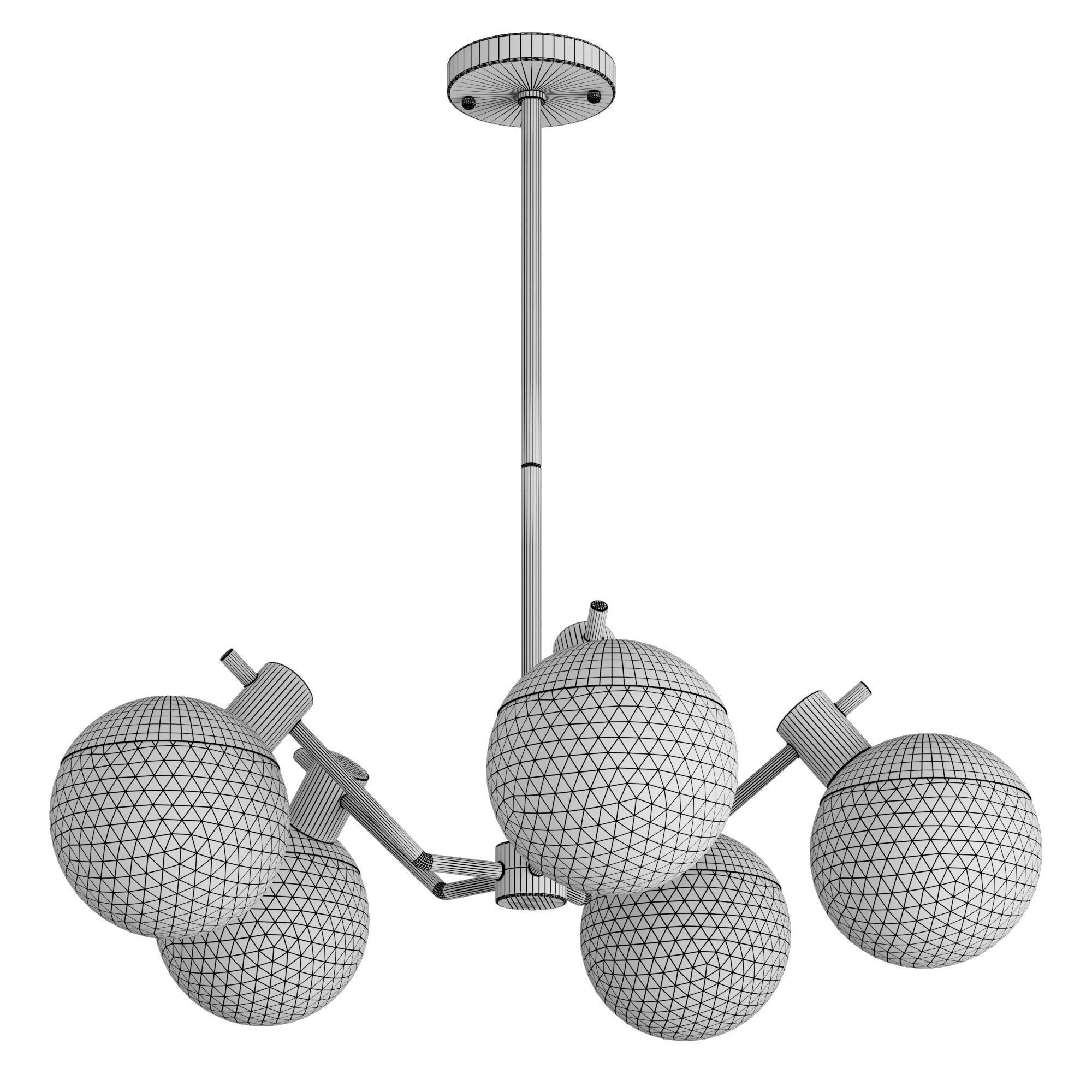 Louvre Home Miranda black chandelier 3D model_4