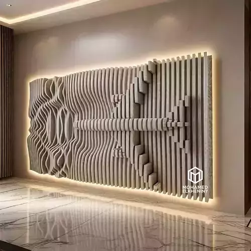 Parametric Wavy Wooden Wall Decor 23 - wood cutting machines